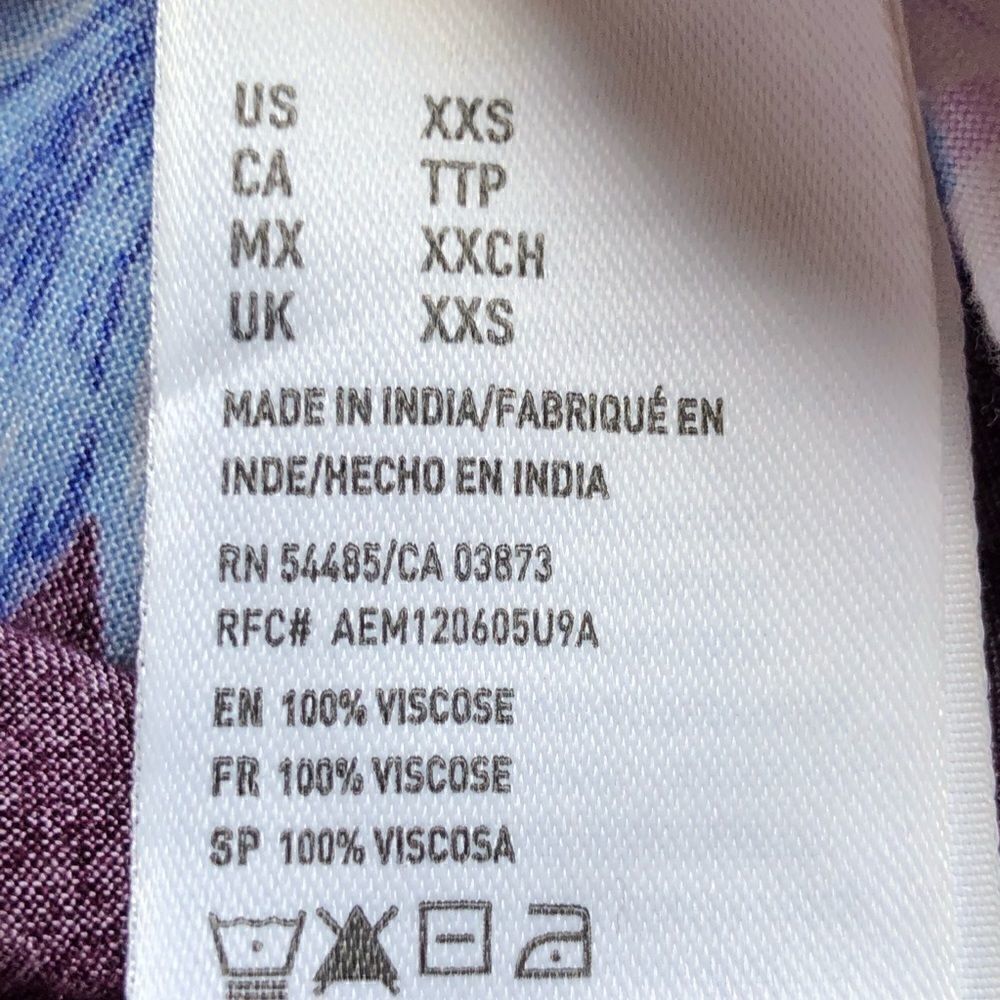 American Eagle Outfitters Short Strappy dress/tunic top Maroon/blue/white XXS - Picture 5 of 7